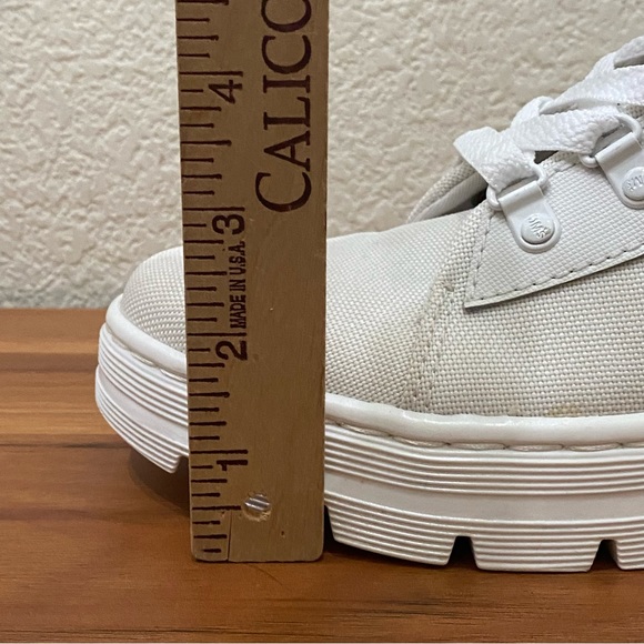 DR. MARTENS Combs Platform Boots in White Ajax+Extra Tough Poly Lace Up Boots 8 - Picture 8 of 16